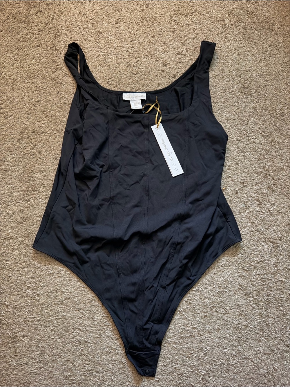 House of Harlow 1960 Black Scoop-Neck One-Piece Bodysuit